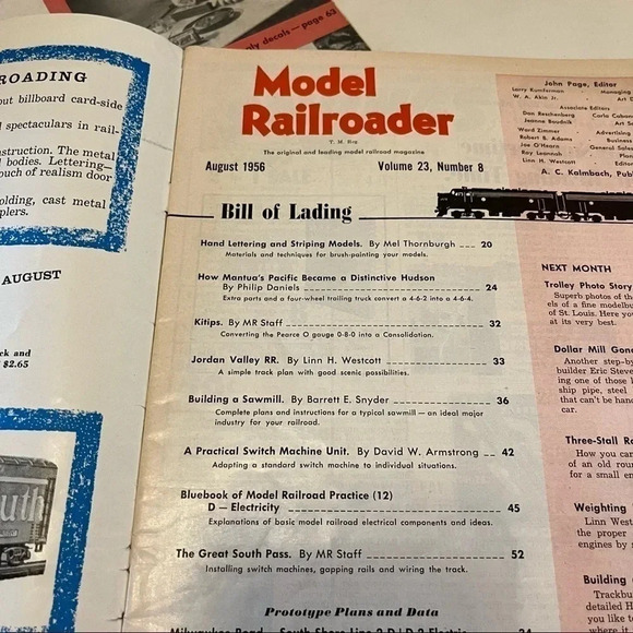 1954, 1955, 1956 Model Railroader Magazines Lot of 4 - Picture 8 of 12